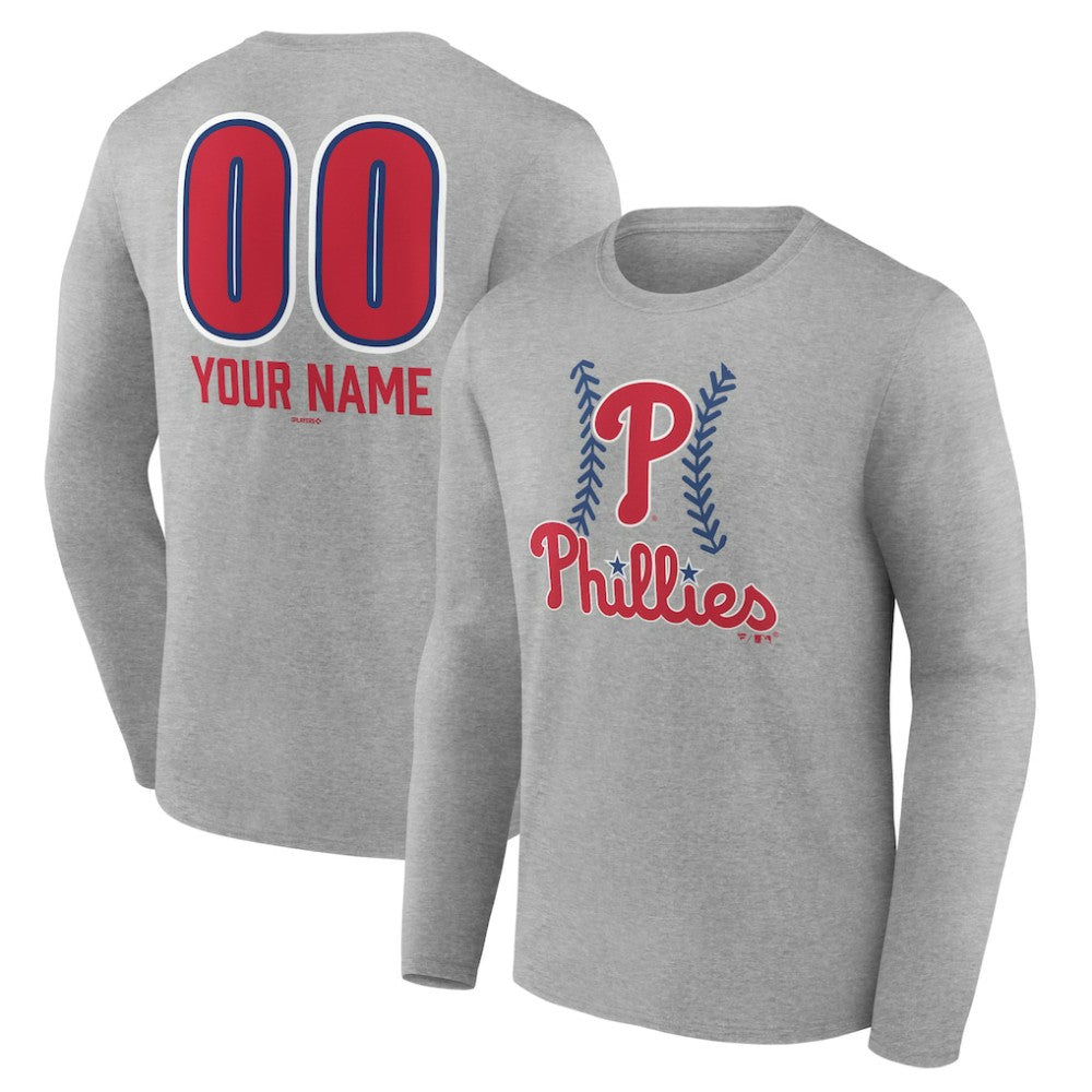 MLB Philadelphia Phillies Personalized Name & Number Fastball Long Sleeve T-Shirt