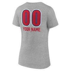 MLB Philadelphia Phillies Women's Personalized Name & Number Fastball V-Neck T-Shirt