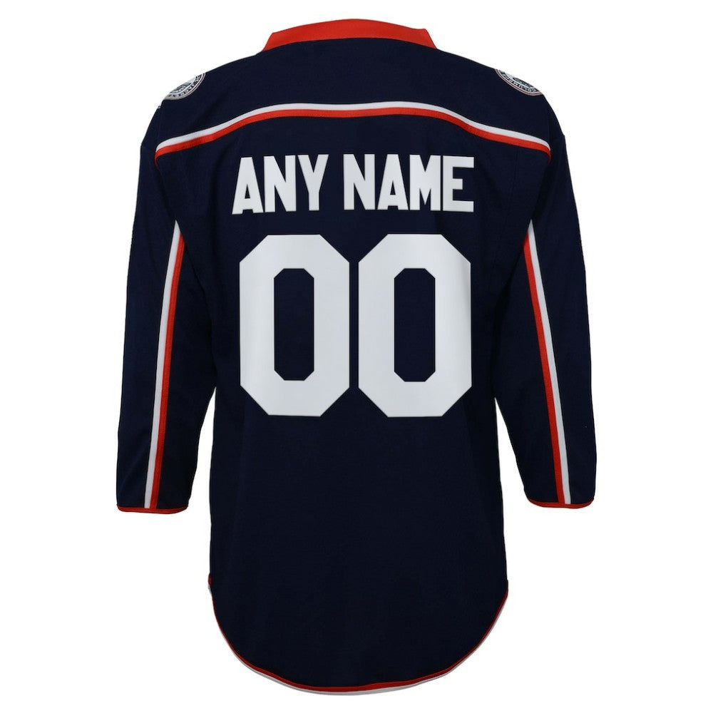 NHL Navy Columbus Blue Jackets Youth Home Replica Custom Jersey