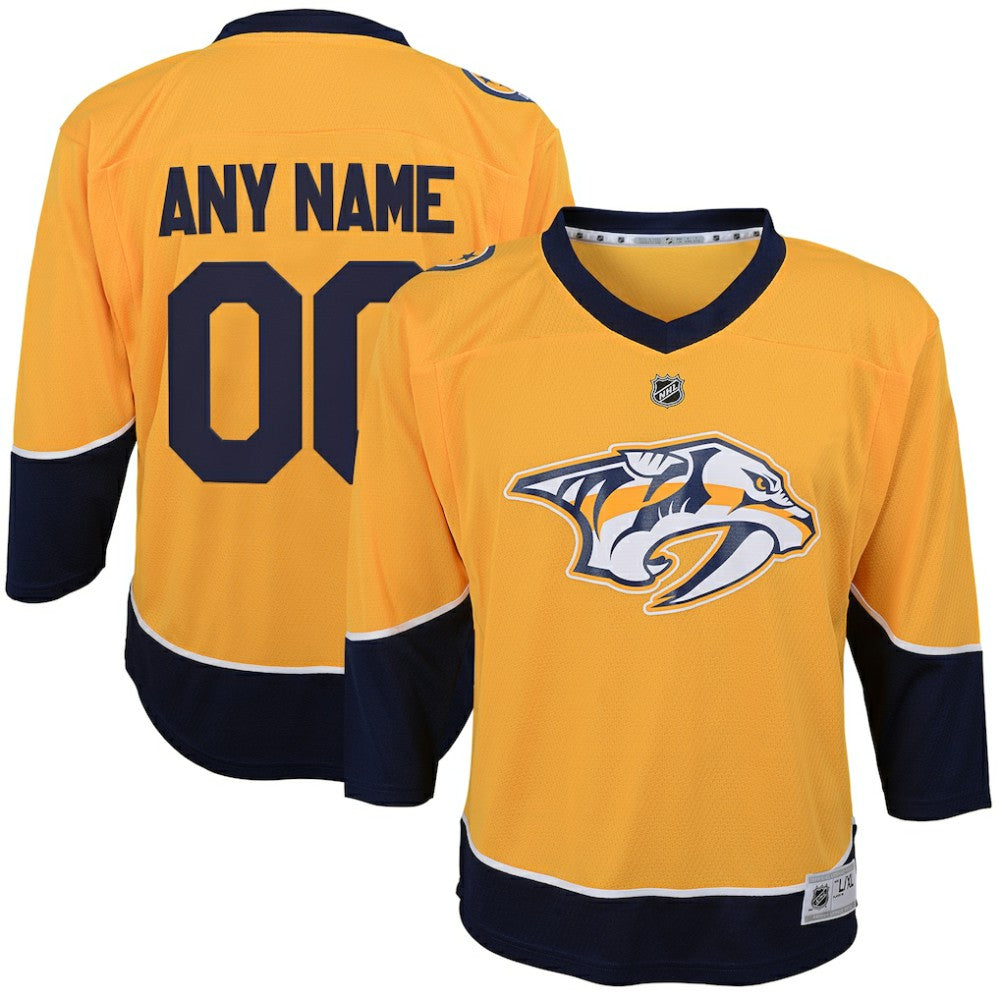 NHL Gold Nashville Predators Youth Home Replica Custom Jersey