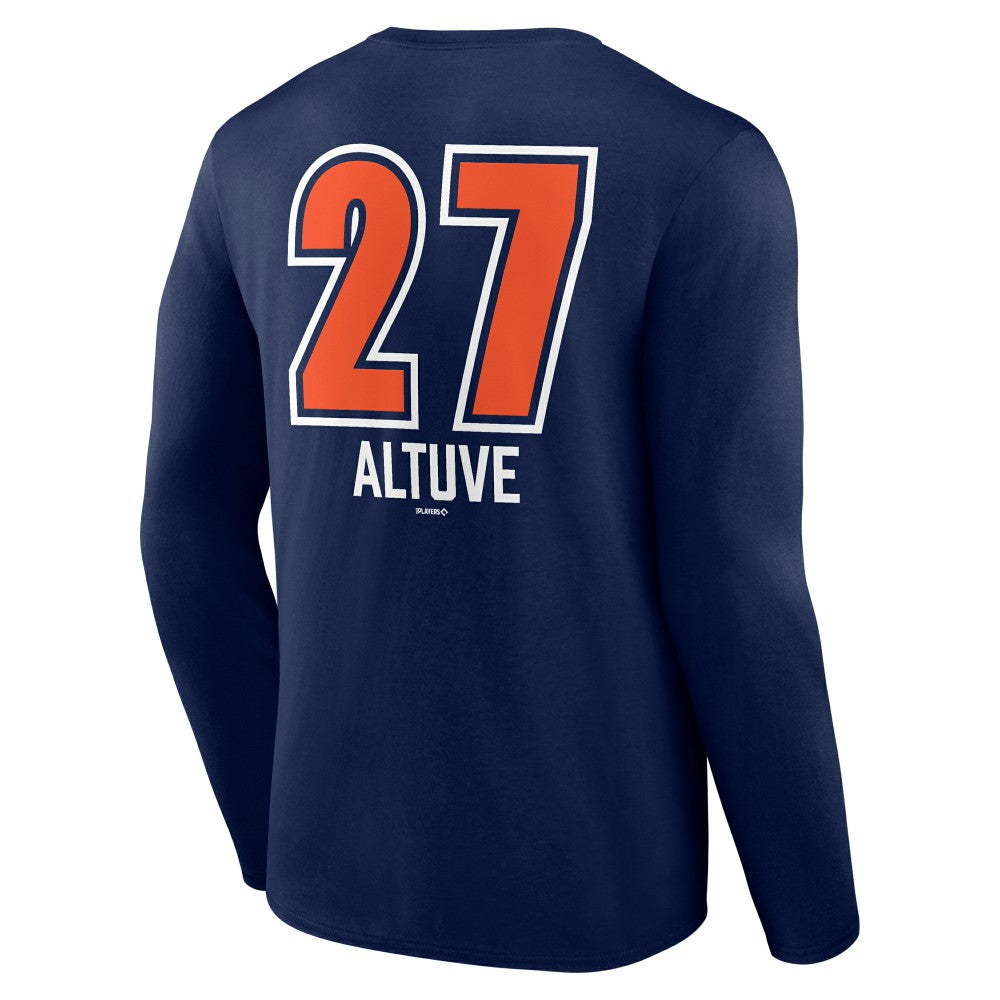 MLB Jose Altuve Houston Astros Fastball Player Name & Number Long Sleeve T-Shirt