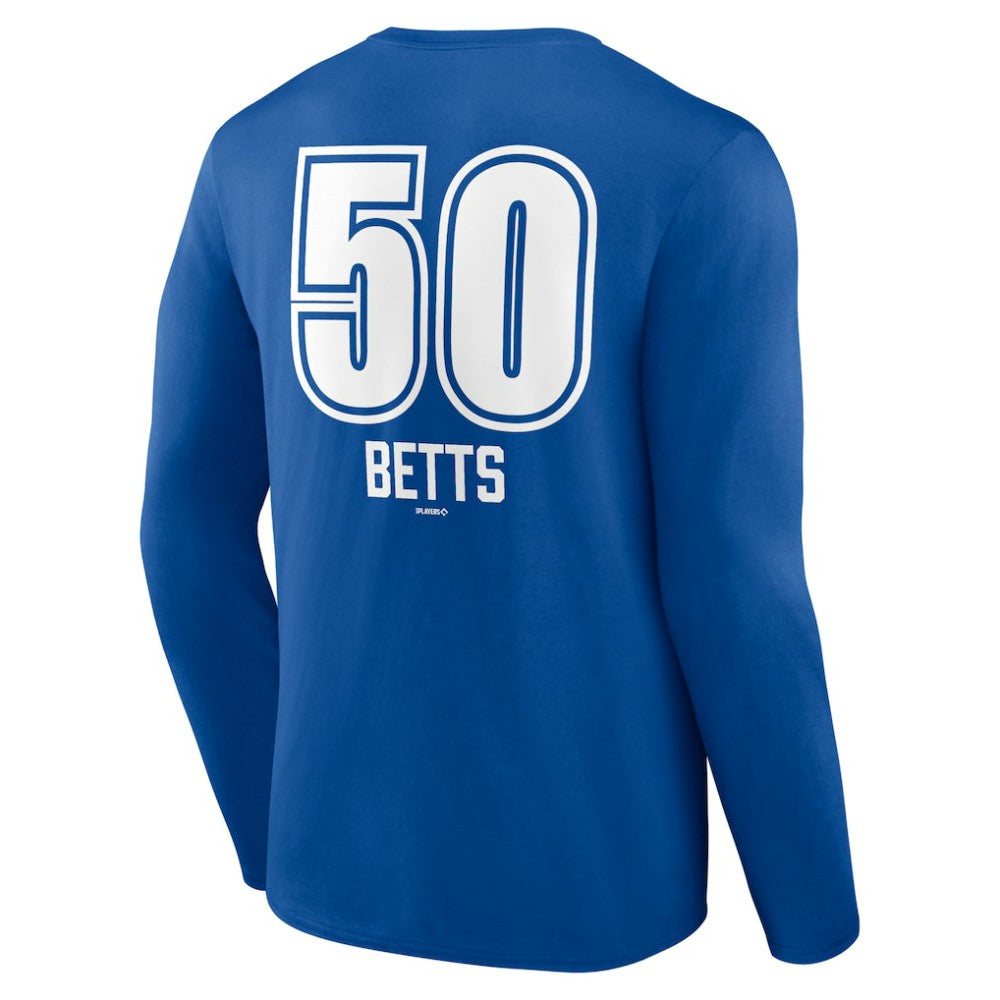 MLB Mookie Betts Los Angeles Dodgers Fastball Player Name & Number Long Sleeve T-Shirt