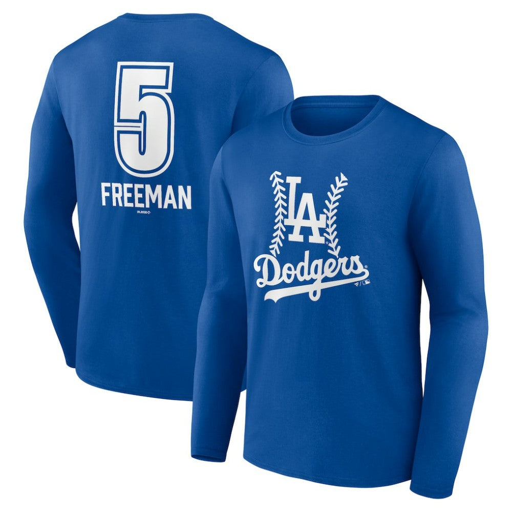 MLB Freddie Freeman Los Angeles Dodgers Fastball Player Name & Number Long Sleeve T-Shirt