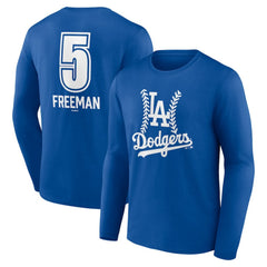 MLB Freddie Freeman Los Angeles Dodgers Fastball Player Name & Number Long Sleeve T-Shirt