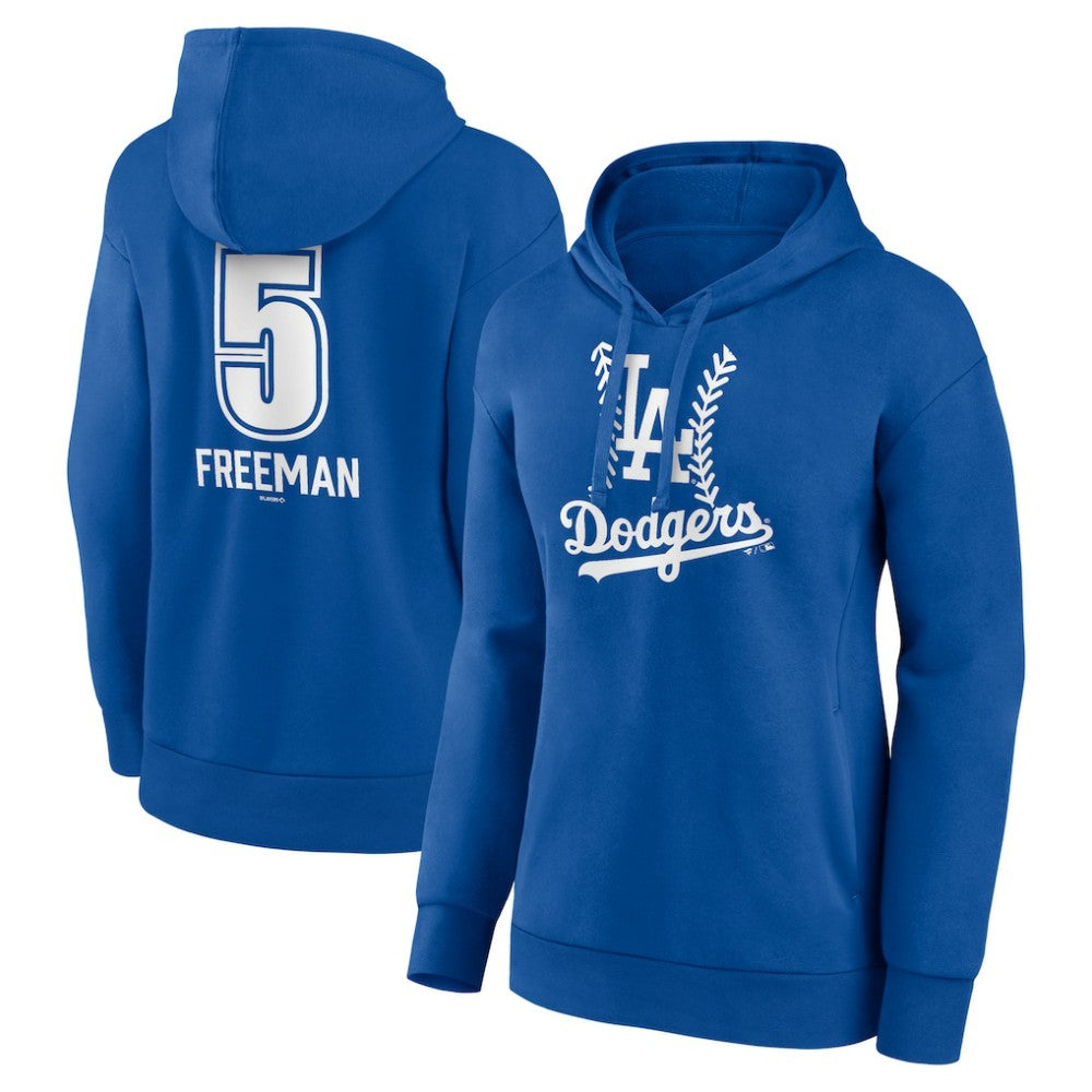 MLB Freddie Freeman Los Angeles Dodgers Women's Fastball Player Name & Number Pullover Hoodie