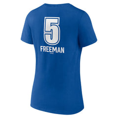 MLB Freddie Freeman Los Angeles Dodgers Women's Fastball Player Name & Number V-Neck T-Shirt