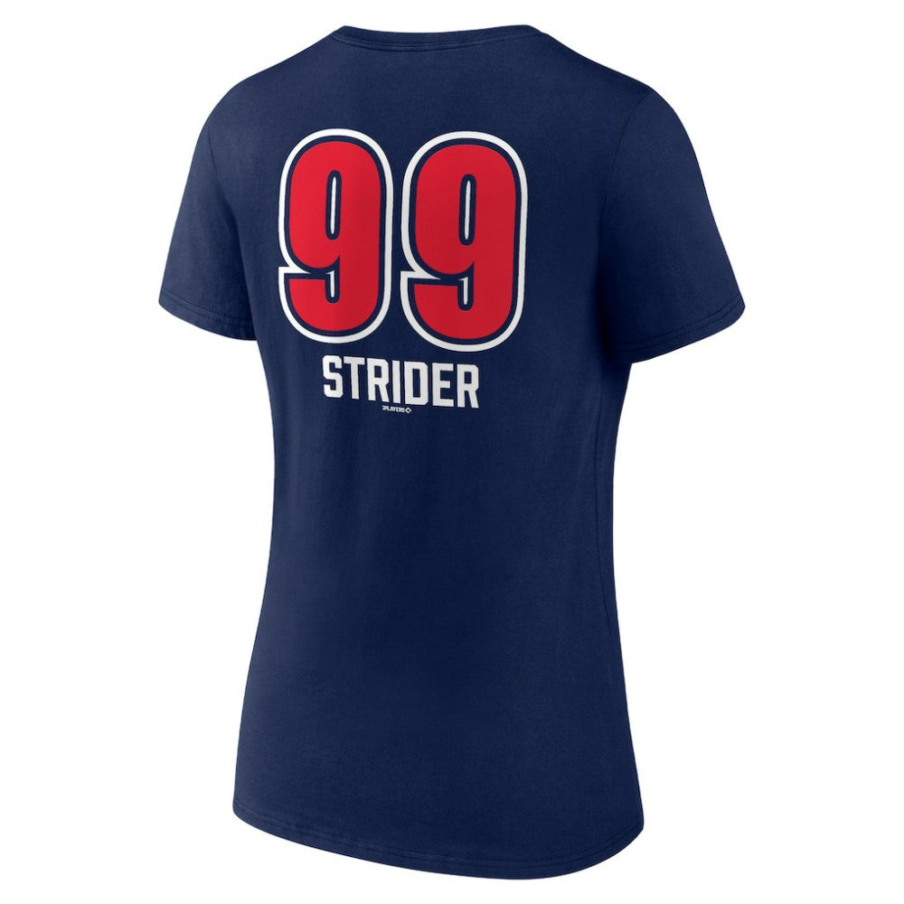 MLB Spencer Strider Atlanta Braves Women's Fastball Player Name & Number V-Neck T-Shirt