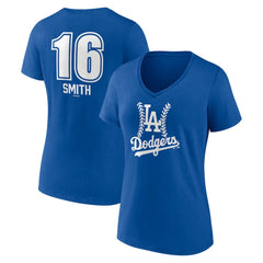 MLB Will Smith Los Angeles Dodgers Women's Fastball Player Name & Number V-Neck T-Shirt