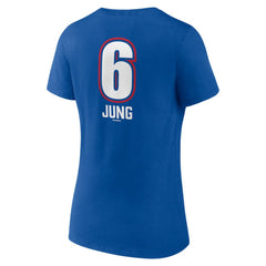 MLB Josh Jung Texas Rangers Women's Fastball Player Name & Number V-Neck T-Shirt