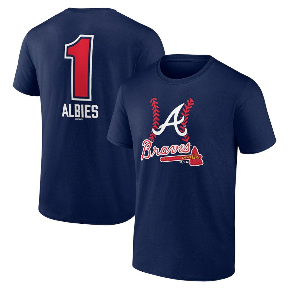MLB Ozzie Albies Atlanta Braves Fastball Player Name & Number T-Shirt