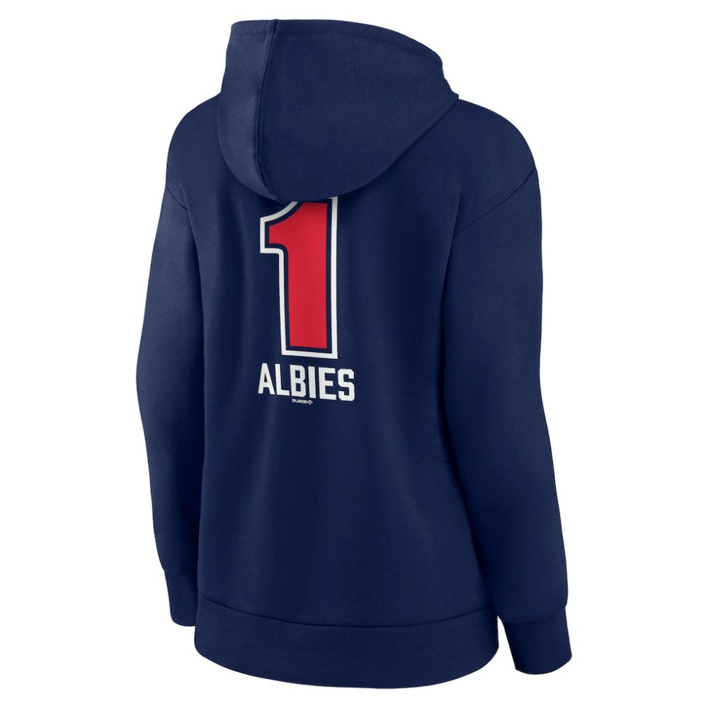 MLB Ozzie Albies Atlanta Braves Women's Fastball Player Name & Number Pullover Hoodie