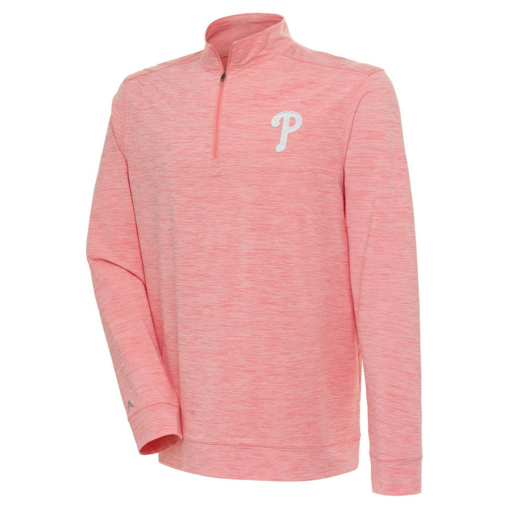 MLB Philadelphia Phillies Antigua Bright Quarter-Zip Pullover Top
