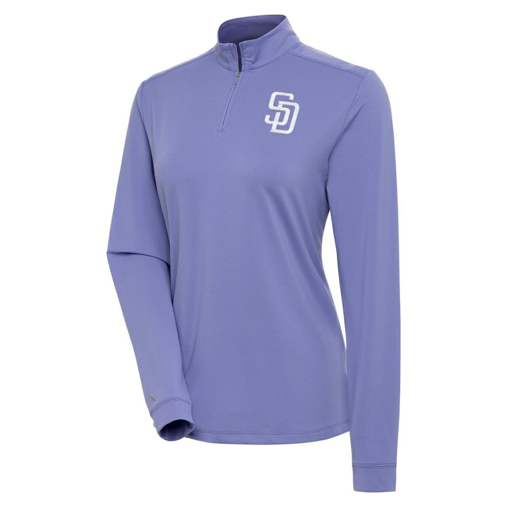 MLB San Diego Padres Antigua Women's Finish Quarter-Zip Pullover Top