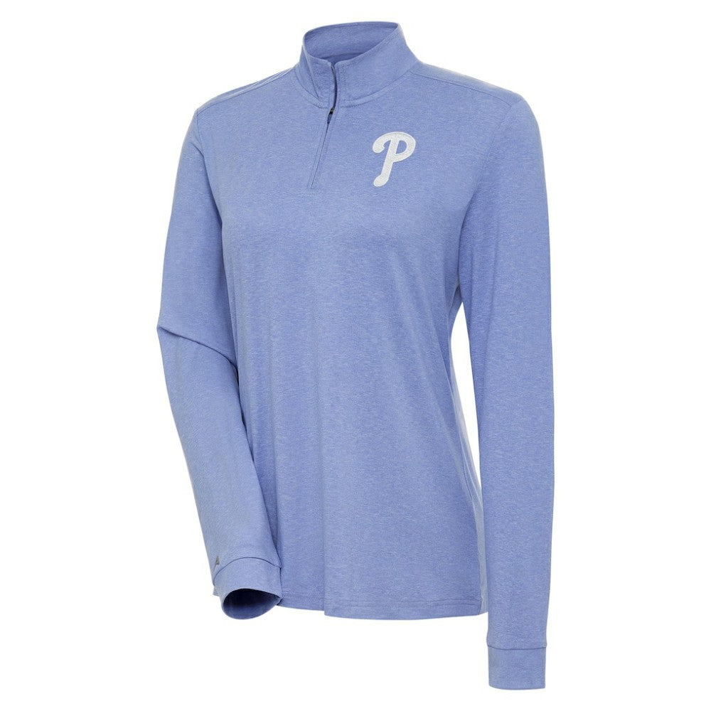 MLB Philadelphia Phillies Antigua Women's Mentor Quarter-Zip Pullover Top