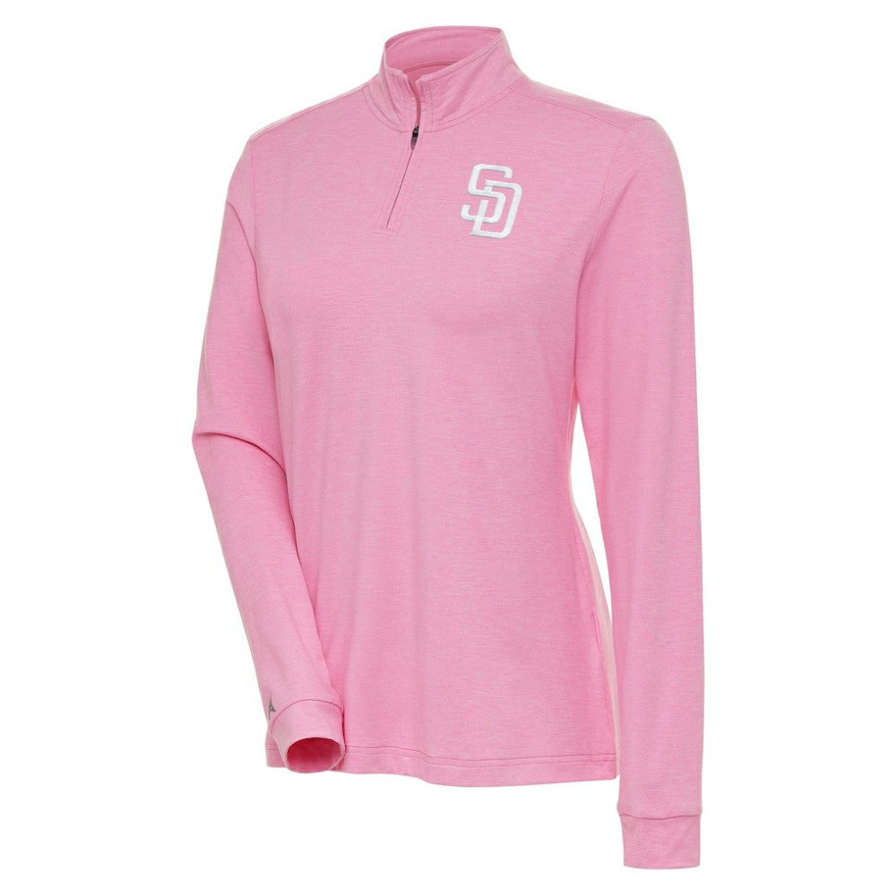 MLB San Diego Padres Antigua Women's Mentor Quarter-Zip Pullover Top
