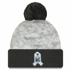 2024 Salute To Service Digital Camo Cuffed Knit Hat with Pom - Las Vegas Raiders