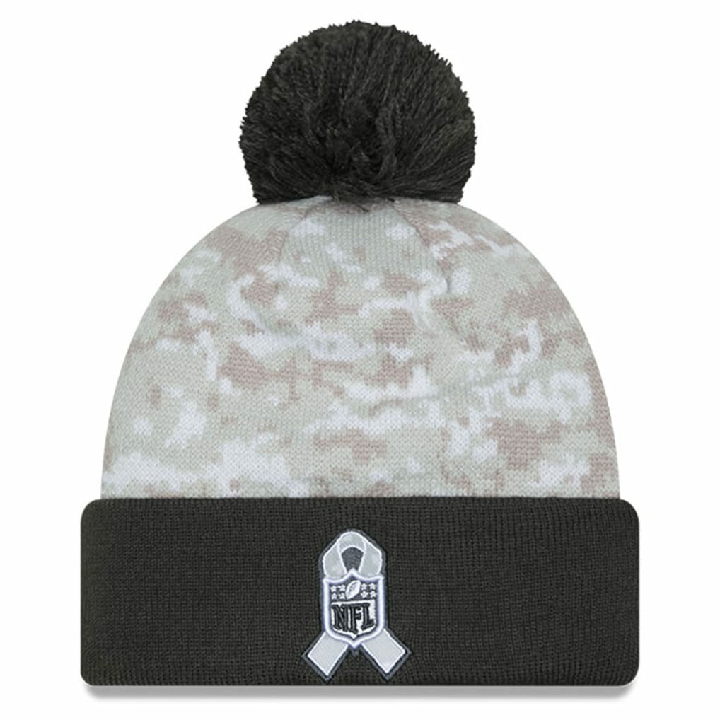 Youth 2024 Salute To Service Cuffed Pom Knit Hat - Cincinnati Bengals