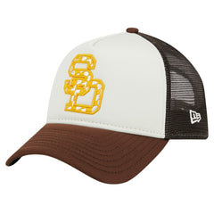 MLB San Diego Padres New Era Checkered Flag A-Frame Trucker 9FORTY Adjustable Hat