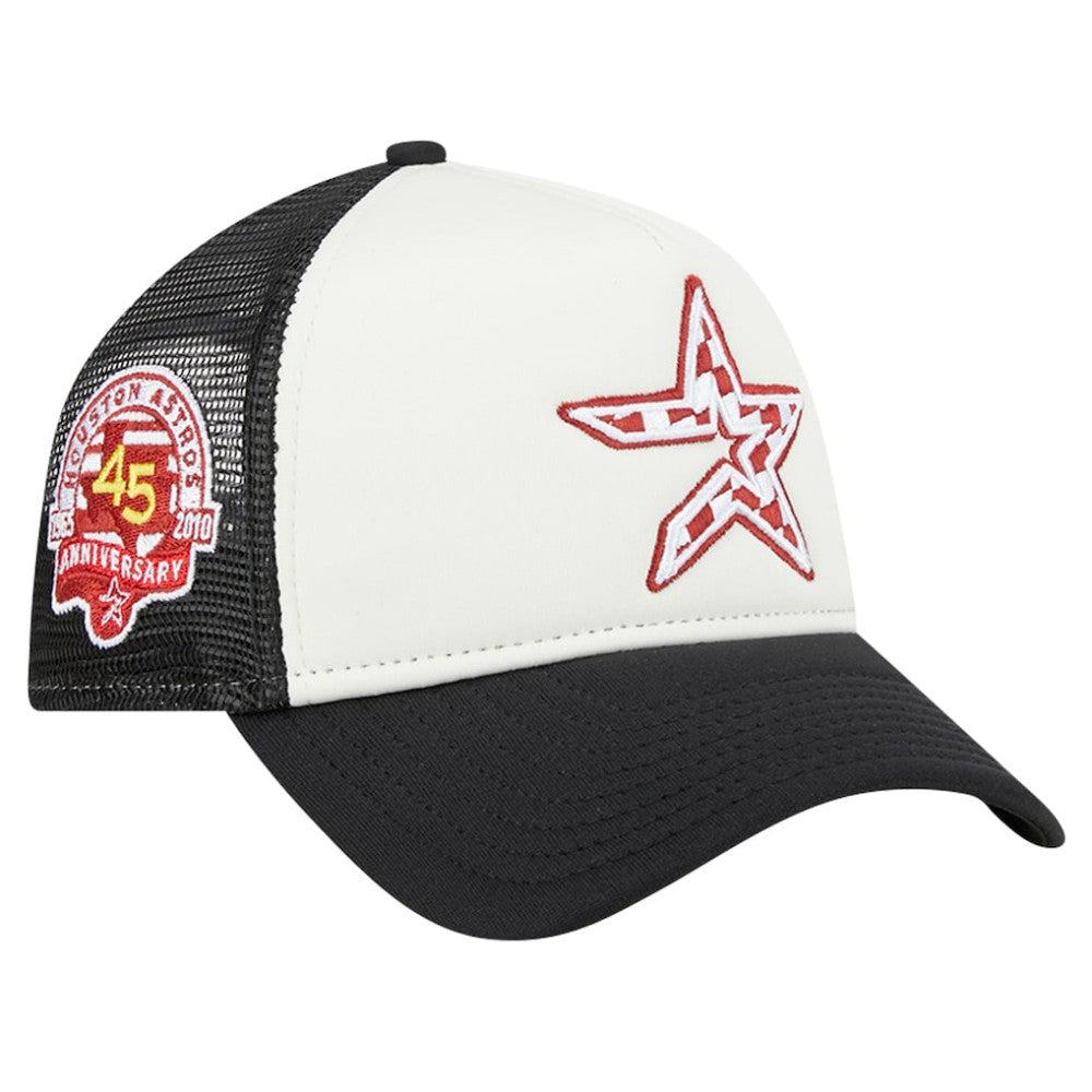 MLB Houston Astros New Era Checkered Flag A-Frame Trucker 9FORTY Adjustable Hat