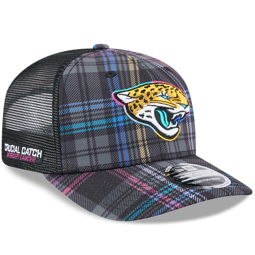 2024 NFL Crucial Catch Plaid 9SEVENTY Trucker Snapback Hat - Jacksonville Jaguars