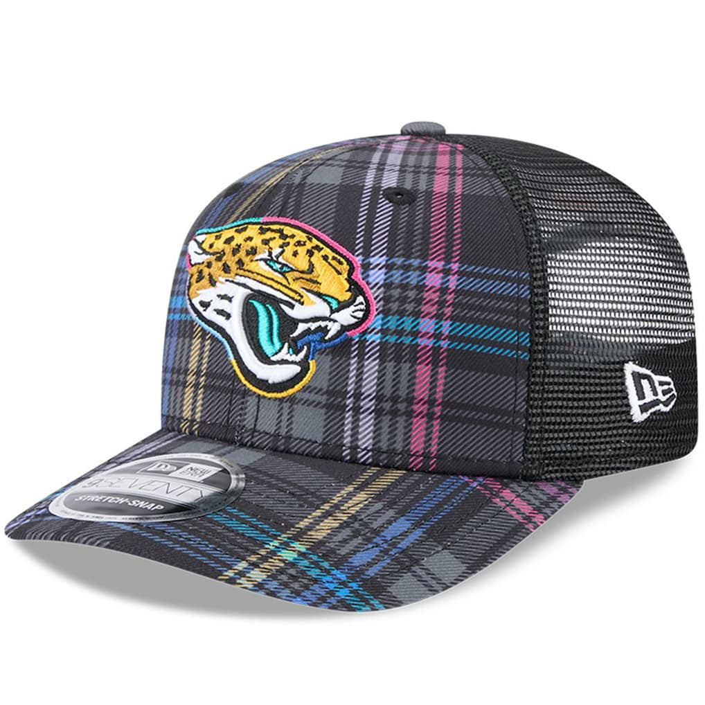2024 NFL Crucial Catch Plaid 9SEVENTY Trucker Snapback Hat - Jacksonville Jaguars