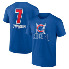 MLB Dansby Swanson Chicago Cubs Fastball Player Name & Number T-Shirt