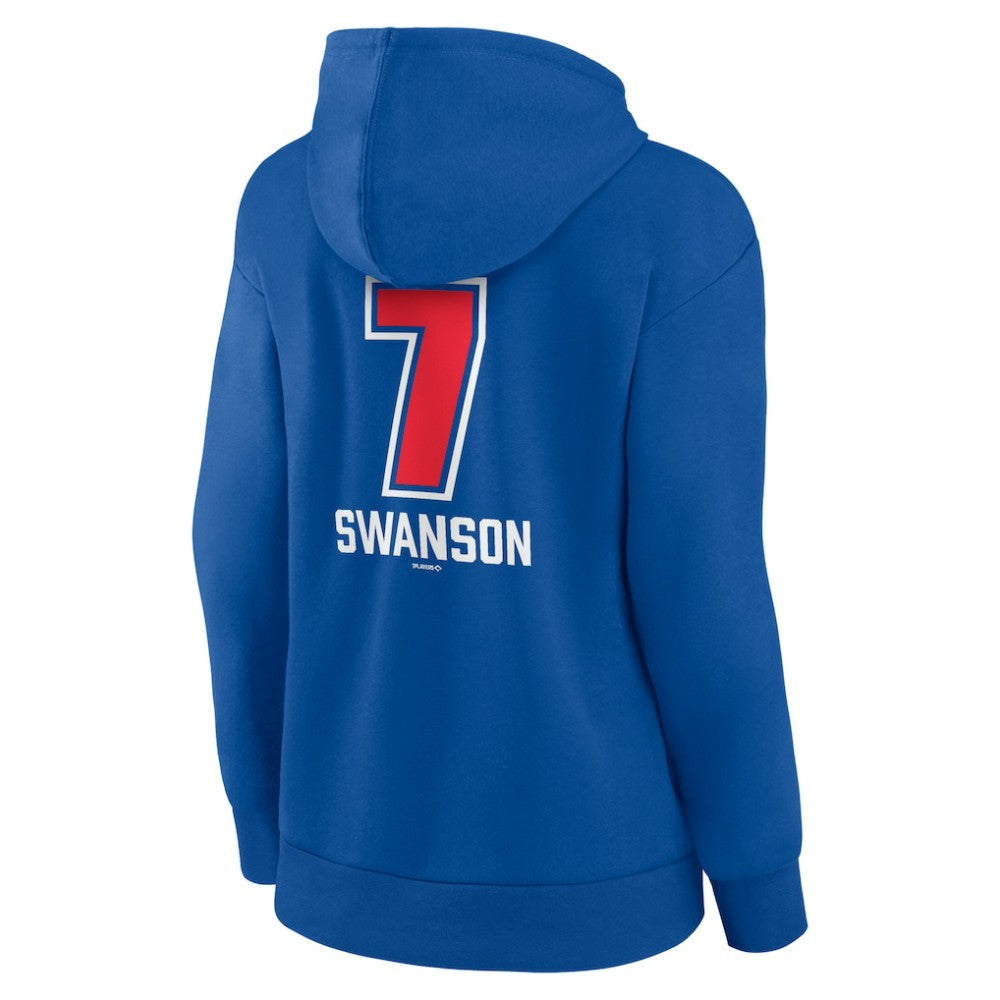 MLB Dansby Swanson Chicago Cubs Women's Fastball Player Name & Number Pullover Hoodie