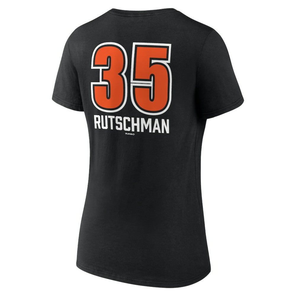 MLB Adley Rutschman Baltimore Orioles Women's Fastball Player Name & Number V-Neck T-Shirt