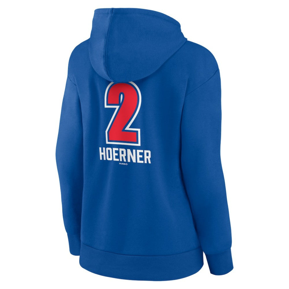 MLB Nico Hoerner Chicago Cubs Women's Fastball Player Name & Number Pullover Hoodie