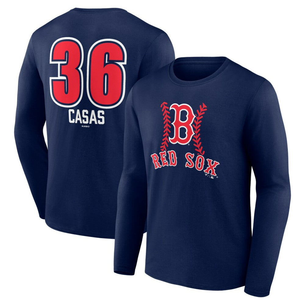 MLB Triston Casas Boston Red Sox Fastball Player Name & Number Long Sleeve T-Shirt