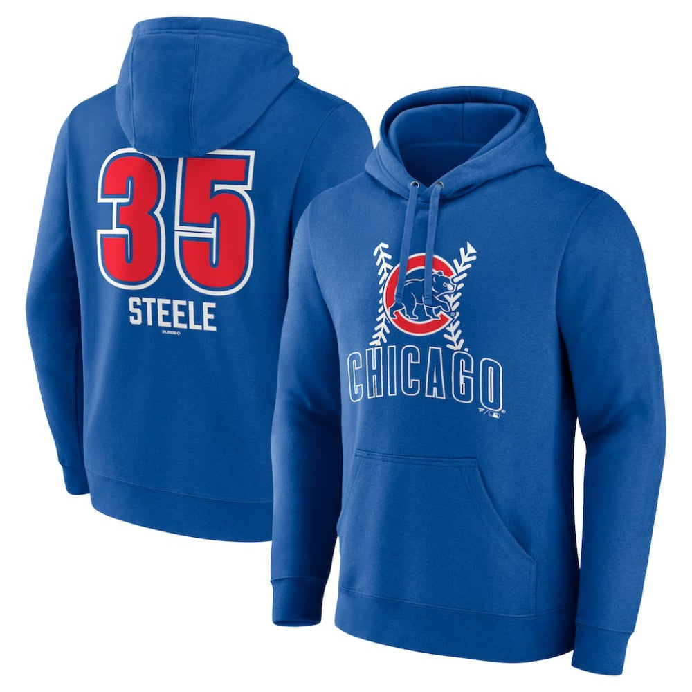 MLB Justin Steele Chicago Cubs Fastball Player Name & Number Pullover Hoodie