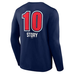 MLB Trevor Story Boston Red Sox Fastball Player Name & Number Long Sleeve T-Shirt