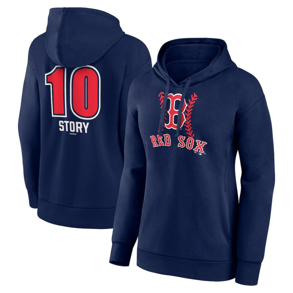 MLB Trevor Story Boston Red Sox Women's Fastball Player Name & Number Pullover Hoodie