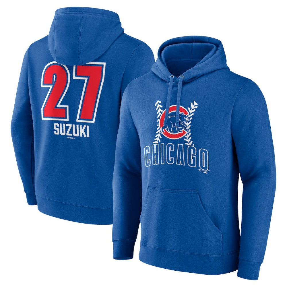 MLB Seiya Suzuki Chicago Cubs Fastball Player Name & Number Pullover Hoodie