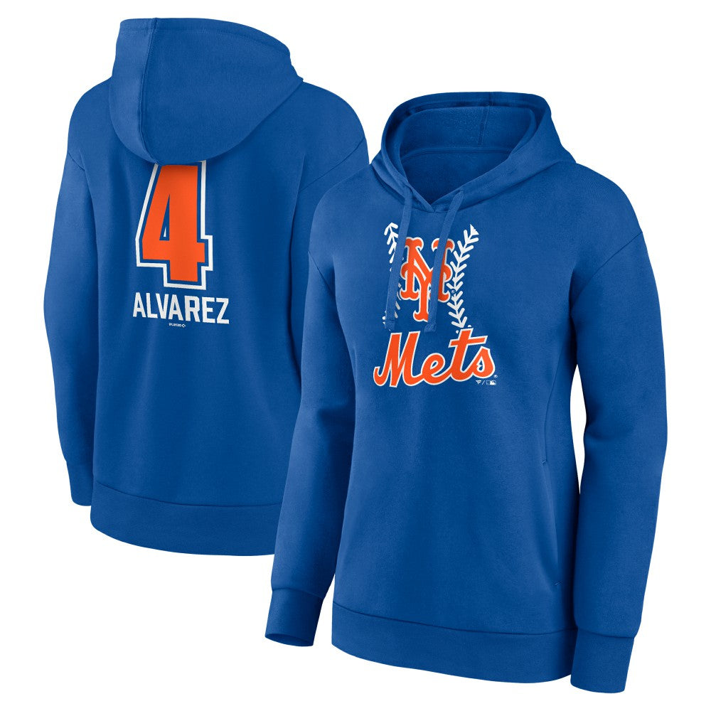 MLB Francisco Alvarez New York Mets Women's Fastball Player Name & Number Pullover Hoodie