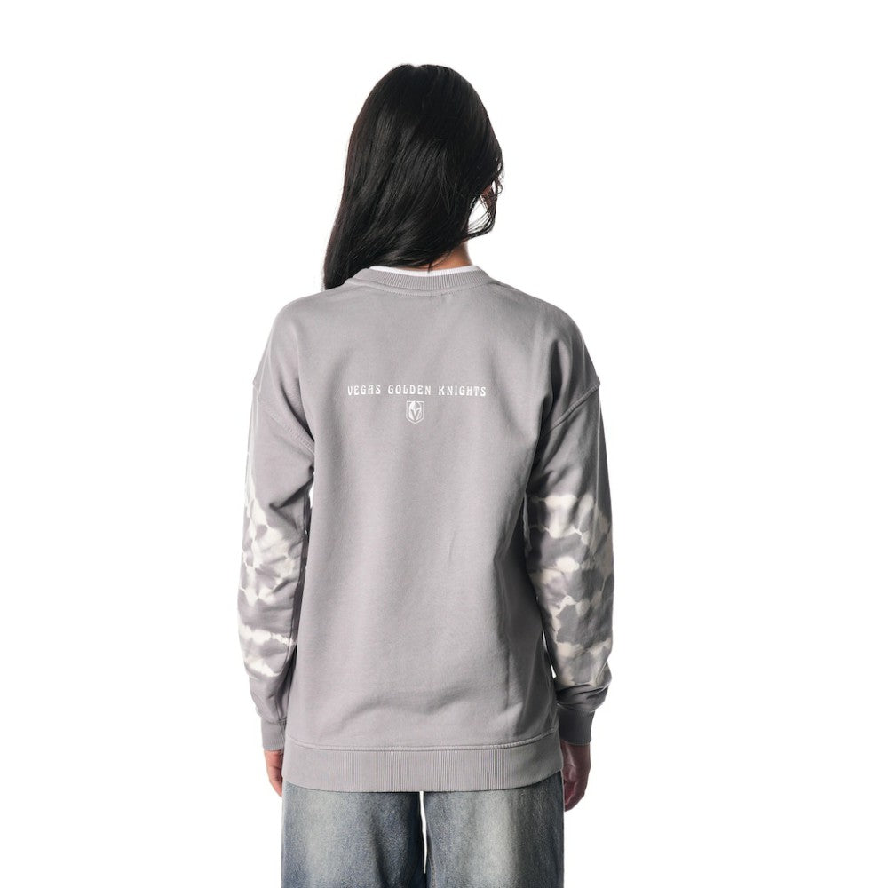 NHL Gray Vegas Golden Knights The Wild Collective Unisex Tie-Dye Double Collar Pullover Sweatshirt