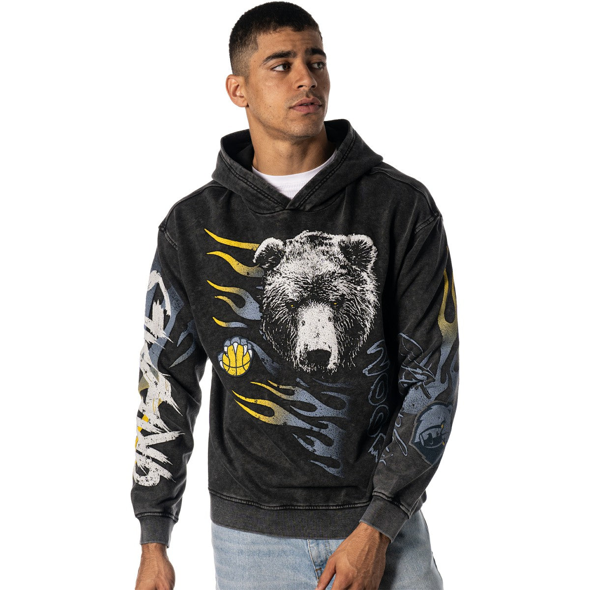 NBA Memphis Grizzlies The Wild Collective Unisex Acid Wash Flame Pullover Hoodie