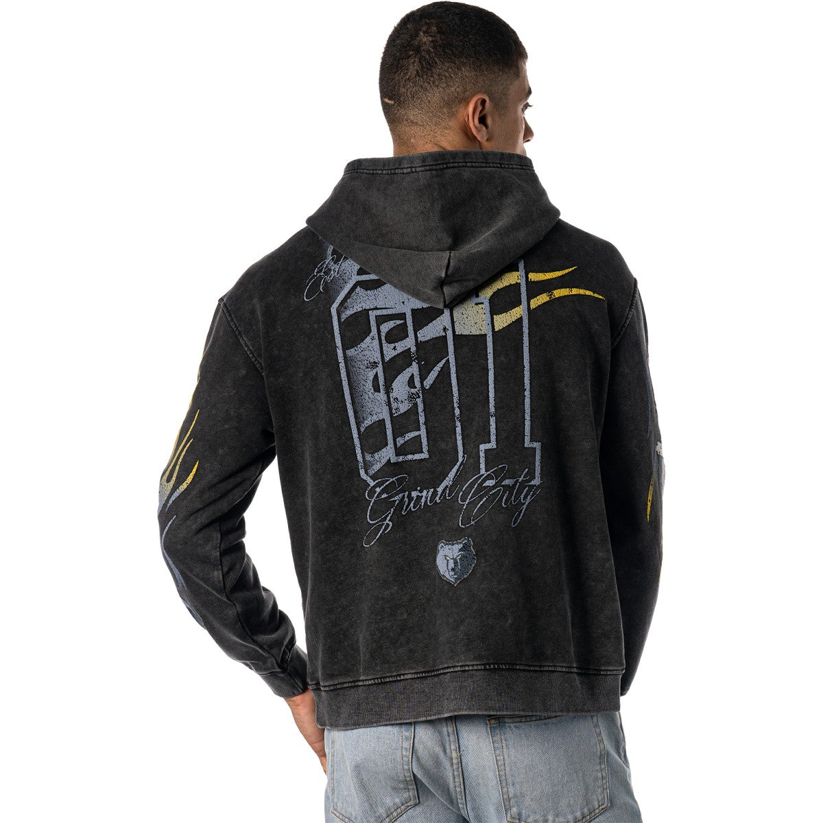 NBA Memphis Grizzlies The Wild Collective Unisex Acid Wash Flame Pullover Hoodie