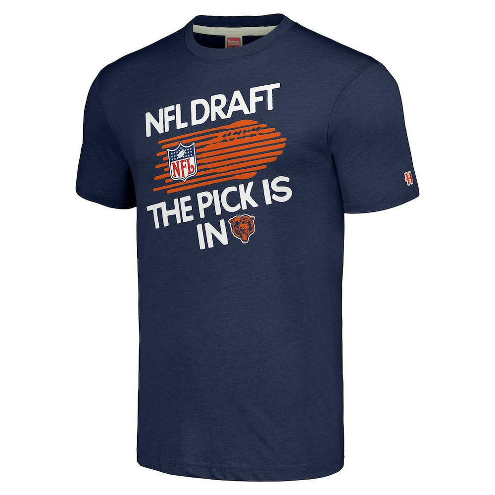Homage Unisex 2024 Team Draft Tri-Blend T-Shirt - Chicago Bears