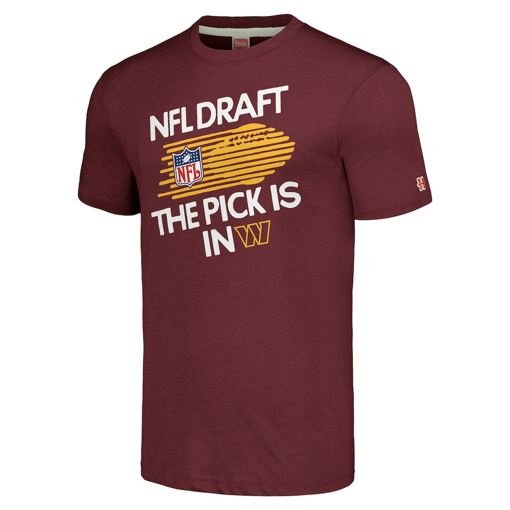 Homage Unisex 2024 Team Draft Tri-Blend T-Shirt - Washington Commanders