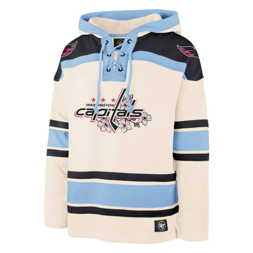 NHL Cream Washington Capitals '47 Cherry Blossom Lacer Pullover Hoodie