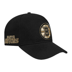 NHL Black Boston Bruins Pro Standard Metallic Logo Pinch Front Adjustable Hat