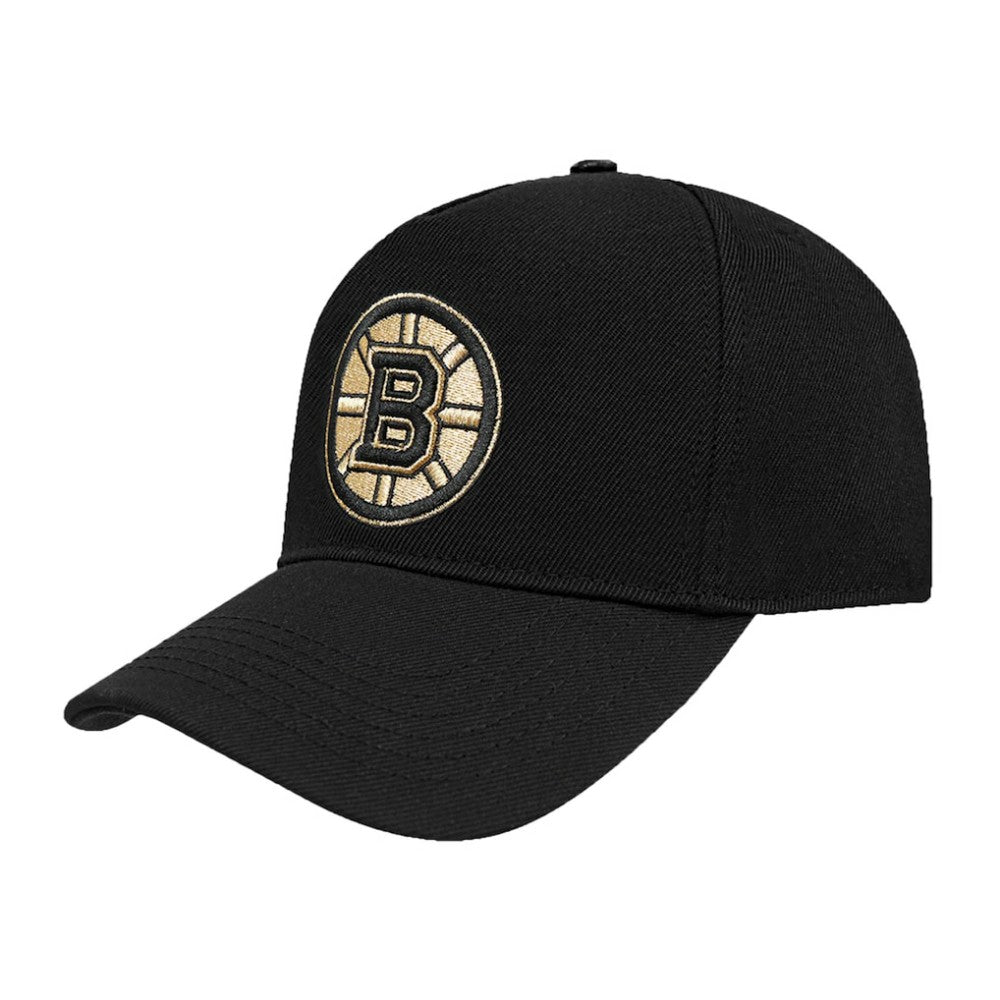 NHL Black Boston Bruins Pro Standard Metallic Logo Pinch Front Adjustable Hat