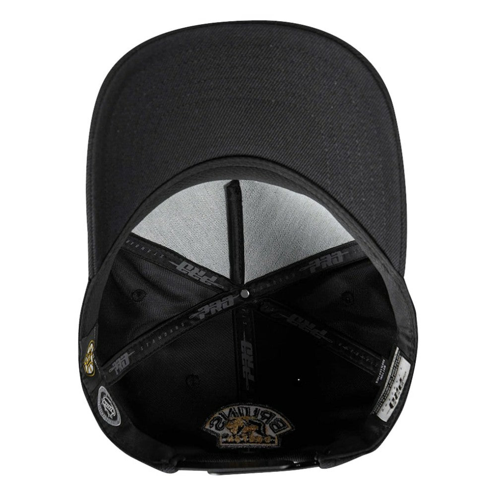 NHL Black Boston Bruins Pro Standard Metallic Logo Pinch Front Adjustable Hat
