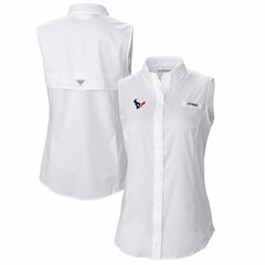 Women's PFG Tamiami Omni-Shade Sleeveless Button-Up Shirt - Houston Texans