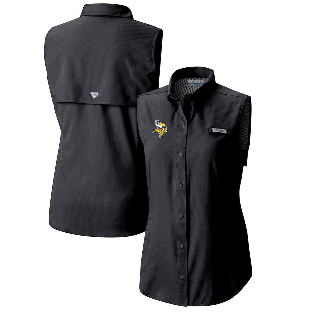 Women's PFG Tamiami Omni-Shade Sleeveless Button-Up Shirt - Minnesota Vikings