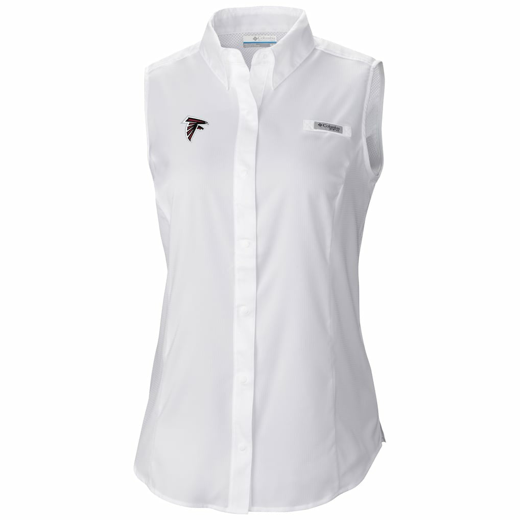Women's PFG Tamiami Omni-Shade Sleeveless Button-Up Shirt - Atlanta Falcons