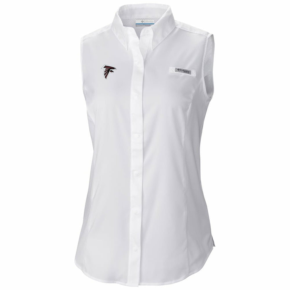 Women's PFG Tamiami Omni-Shade Sleeveless Button-Up Shirt - Atlanta Falcons