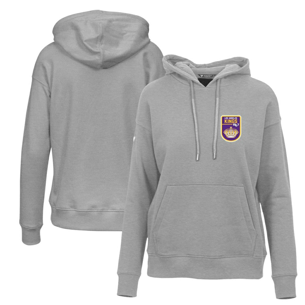 NHL Gray Los Angeles Kings Levelwear Women's Retro Adorn Pullover Hoodie