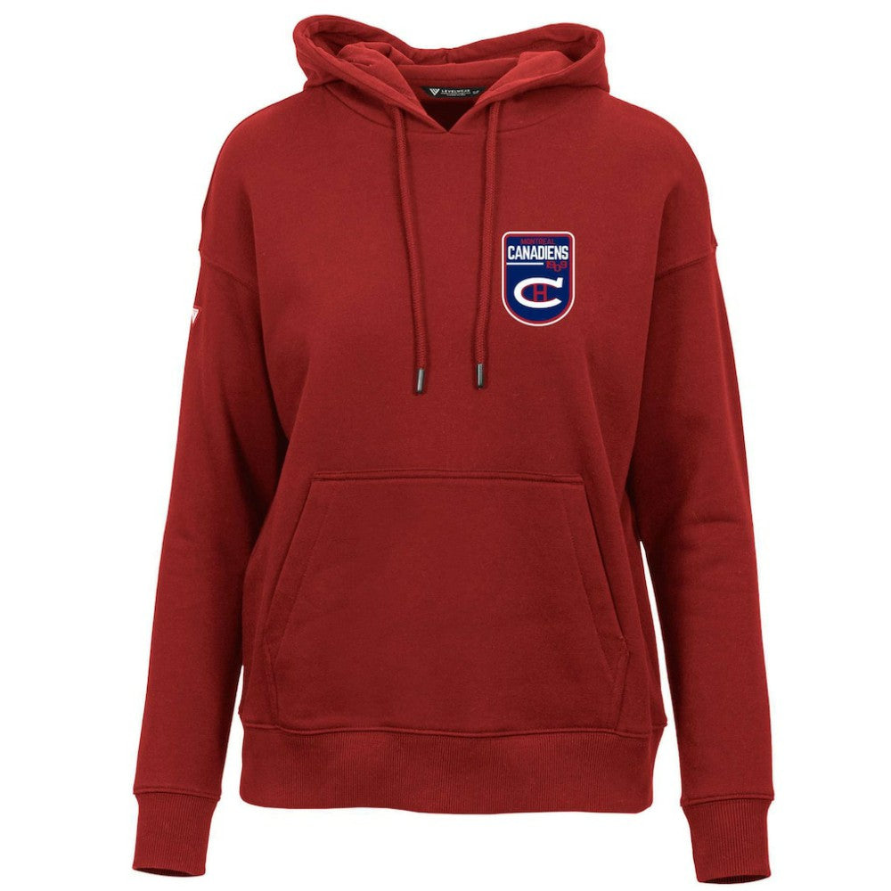 NHL Red Montreal Canadiens Levelwear Women's Retro Adorn Pullover Hoodie